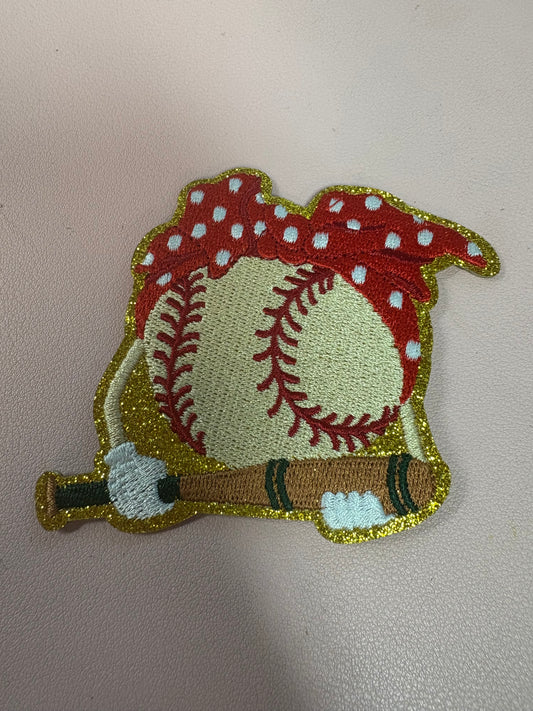 Baseball bandana glitter hat patch