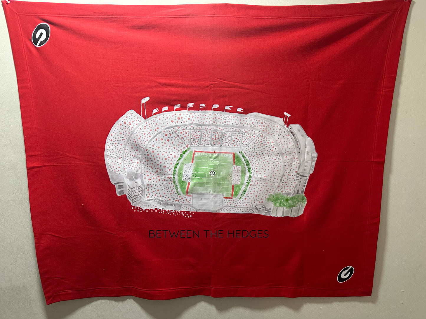 Sanford Stadium Watercolor Print Blanket