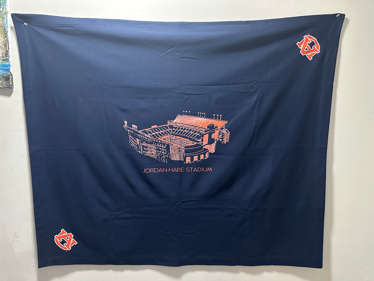Jordan Hare Stadium Outline Print Blanket