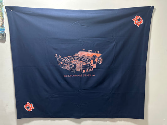 Jordan Hare Stadium Outline Print Blanket