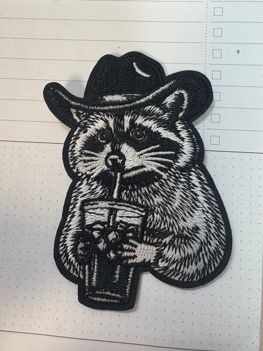 Feral Yeehaw Raccoon Hat Patch