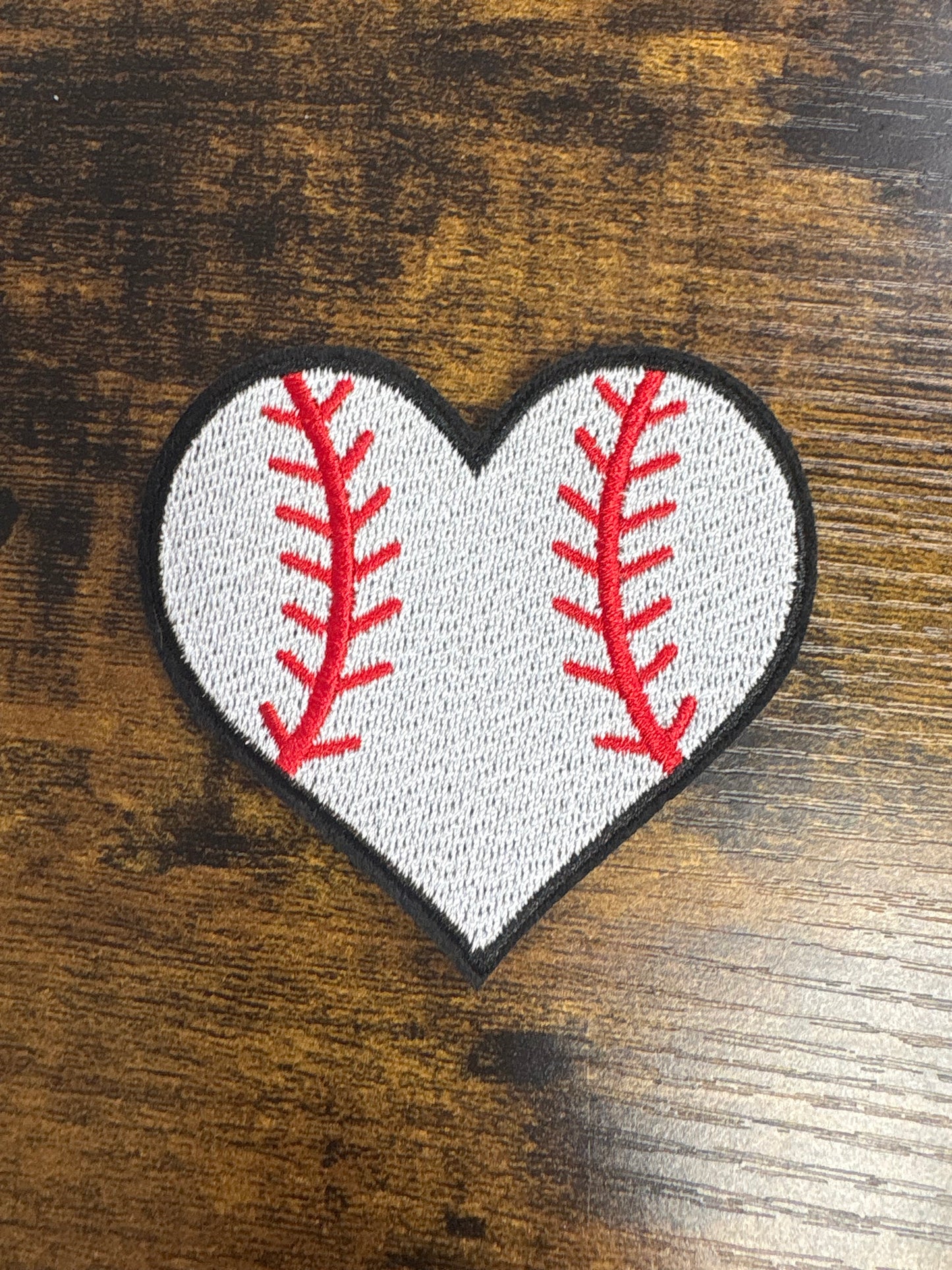 Baseball Heart hat patch
