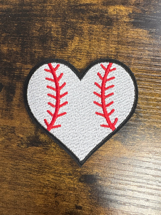 Baseball Heart hat patch
