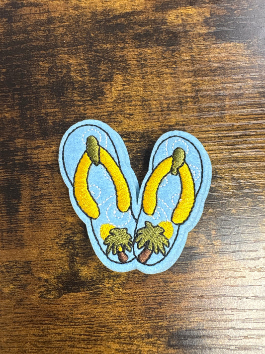 Palm trees and flip flops hat patch