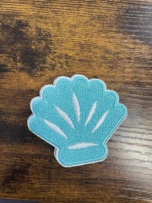 Blue seashell hat patch