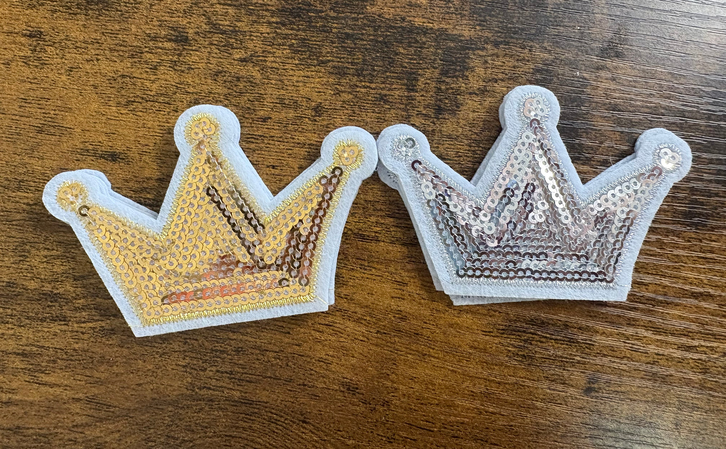 Sequin crown hat patch