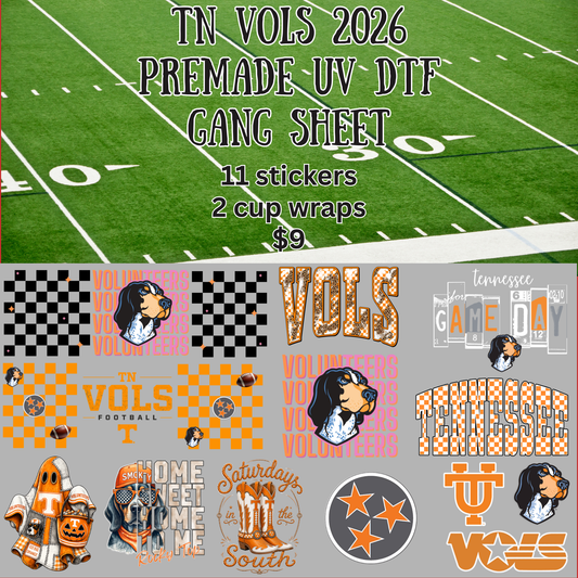 TN Vols 2026 UV DTF Gang Sheet