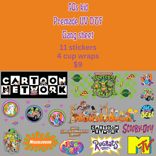 '90s Kid UV DTF Gang Sheet