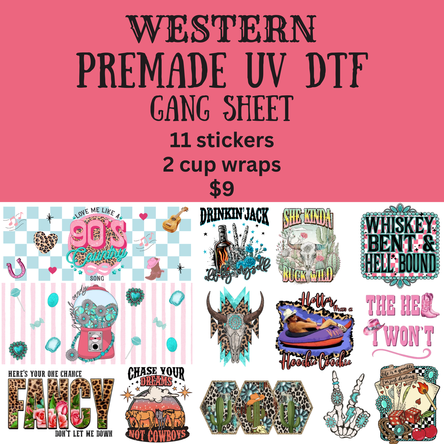 Western UV DTF Gang Sheet