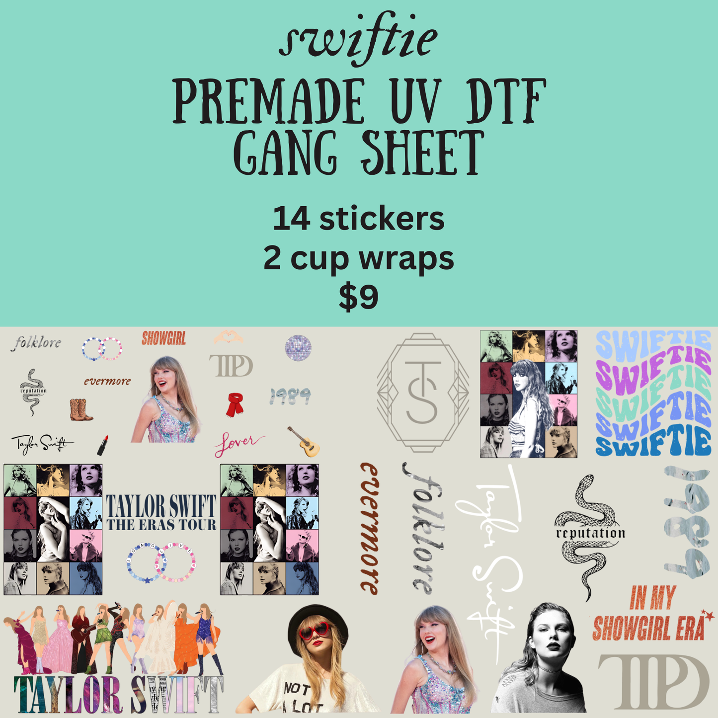 Swiftie UV DTF Gang Sheet