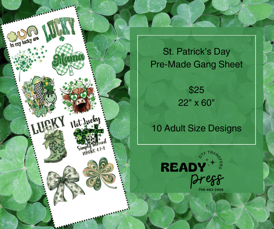 St. Patrick's Day Gang Sheet