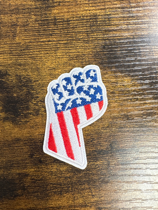 Patriotic fist hat patch