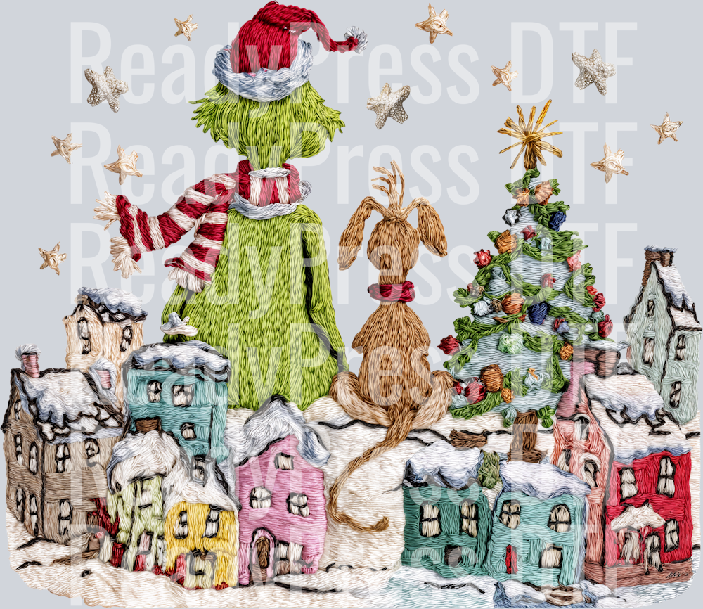 Faux Embroidered Green Guy