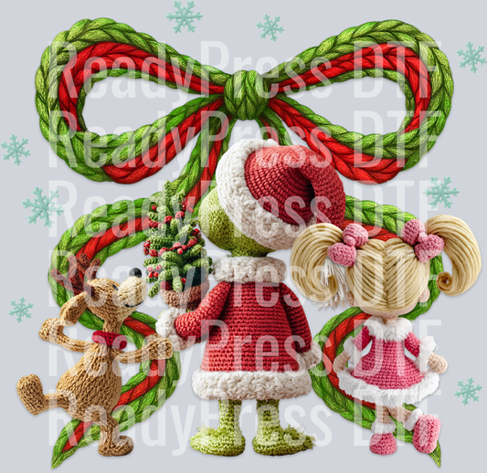 Faux Crochet Grinch Fam